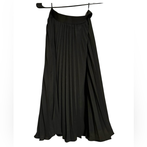 Grace Karin Dresses & Skirts - Grace Karin Pleated Black Chiffon Midi Skirt Elastic Waist Swing A-Line size M